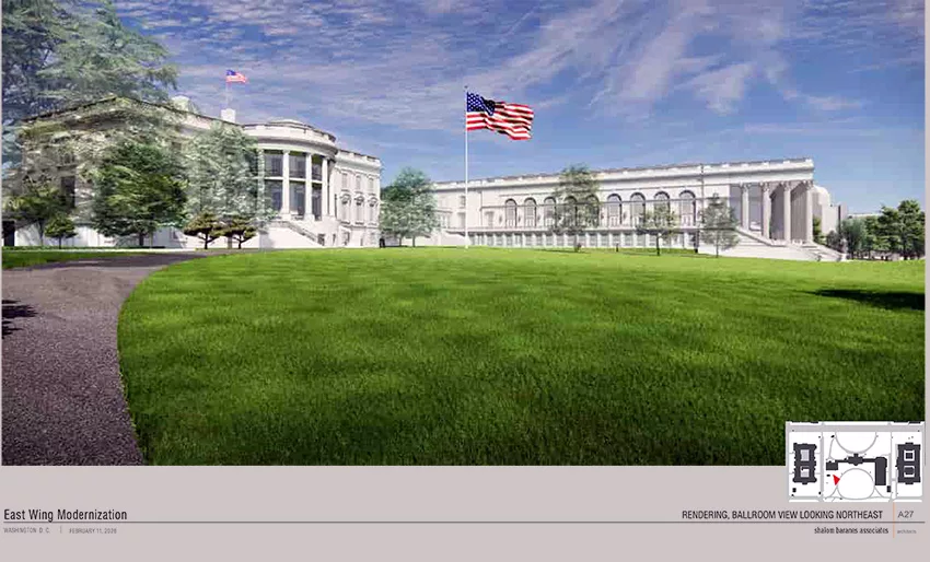 Rendering ballroom view looking northeast
