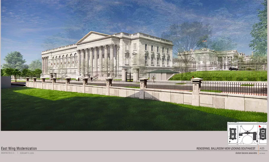 Rendering ballroom view looking southwest