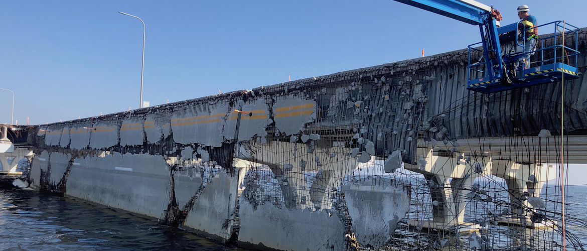 Demolition begins on damaged Pensacola bridge