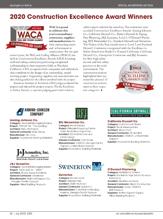 ENR CA/Northwest: Spotlight on WACA