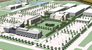 A rendering shows Houston Community College’s Northeast Campus, which is undergoing an expansion led by Houston design firm Llewelyn-Davies Sahni.