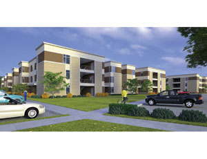A rendering shows new housing Collegiate Development Construction Services will build for Texas A&M University.
