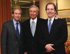 MKDA, a New York-based corporate space planning and interior design firm recently celebrated its 50th anniversary. Pictured from left: Michael Kleinberg, who joined the firm in the mid-1970s, Milo Kleinberg, founder of MKDA and Jeffrey Kleinberg, who along with Michael is the son of Milo Kleinberg and who also joined the firm in the mid-1970s. Photo courtesy of MKDA.