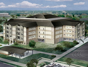A rendering of the Lackland Airman Training Complex, being built by Balfour Beatty and Satterfield & Pontikes, with Merrick & Co. as architect, engineer and construction manager.