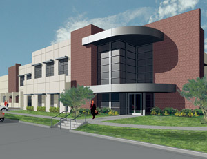 A rendering of CTI Foods’ new headquarters in Saginaw. Cadence McShane will build the facility, designed by Pross Design Group.