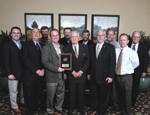 Wood County Airport Board accepts the General Aviation Airport of the Year award from TxDOT.