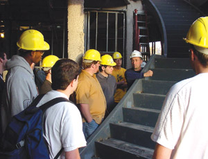  Central Connecticut State University students tour a job site. (Photo courtesy of Central Connecticut State University)