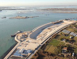 Work at Venice lagoon’s inlets includes marina to double as casting yard at Lido and Malamocco breakwater