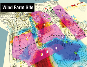 Mortenson uses VDC to layer environmental data, old-stump locations and grading plans for wind farm-site optimization.