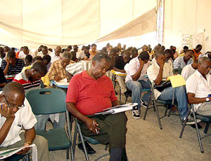 Seminar tents housed 100 participants each day.
