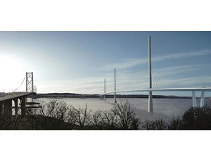 The new Forth Replacement Waterway Project, when complete in 2016, will be the third major crossing over the Firth of Forth, near Edinburgh. Shown: The Forth Road Bridge, completed in the mid-1960s.