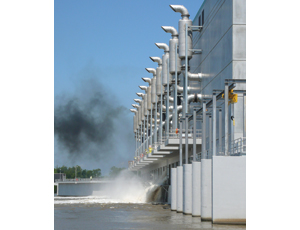 The 1,740-cfs pumps got a “wet test” June 3, running two at a time for 10 minutes each.