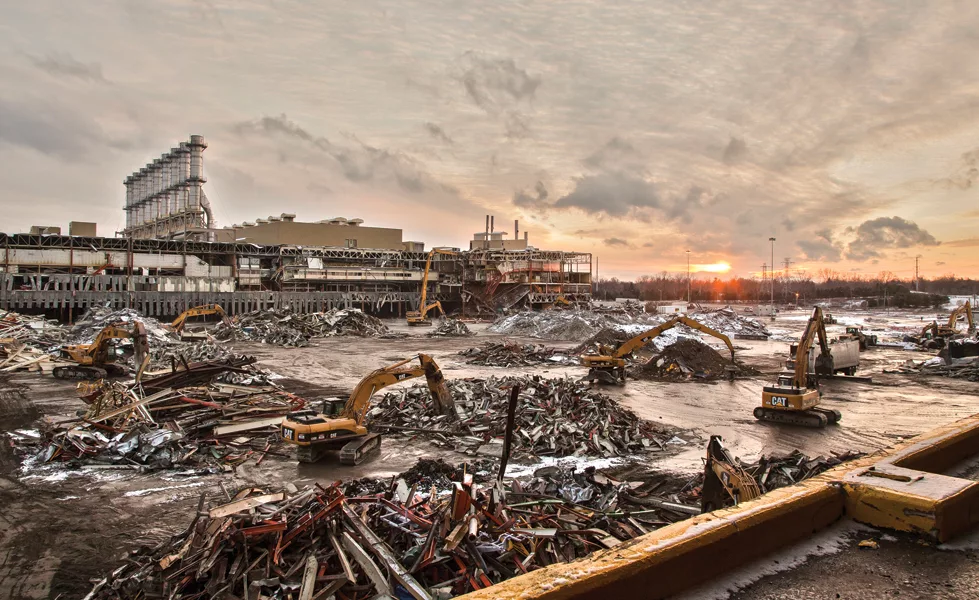 Pontiac Plant demolition, Pontiac, Michigan USA