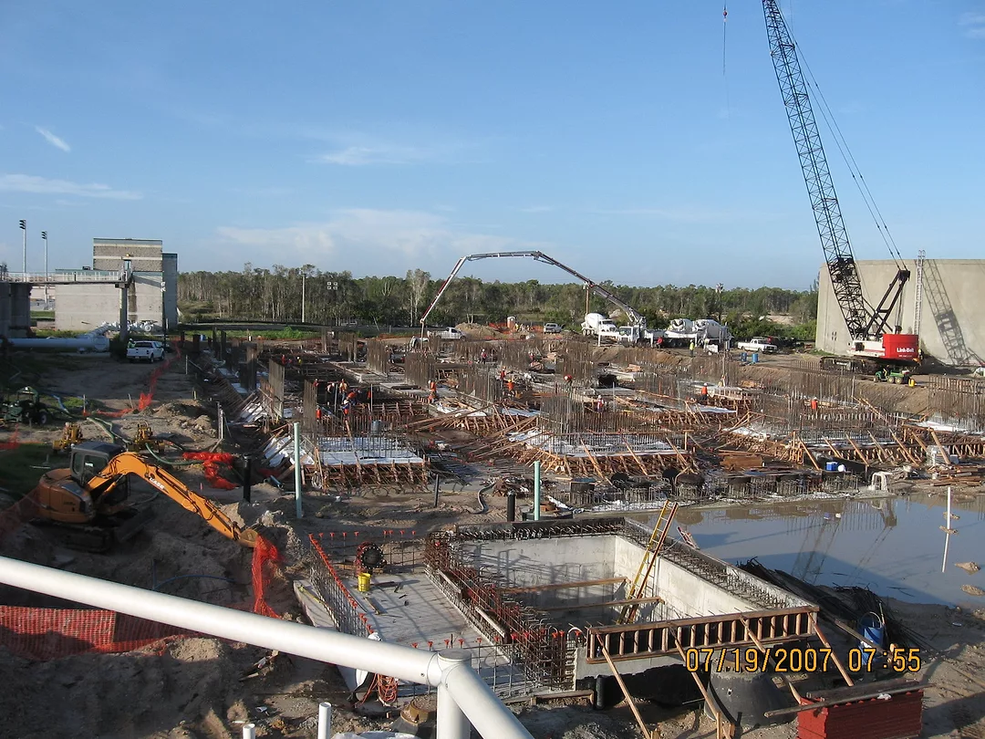 sludge basin pour