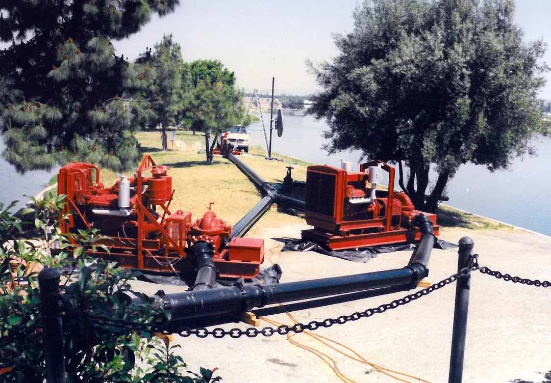 High pressure, high volume pumps for testing of US Military equipment in California