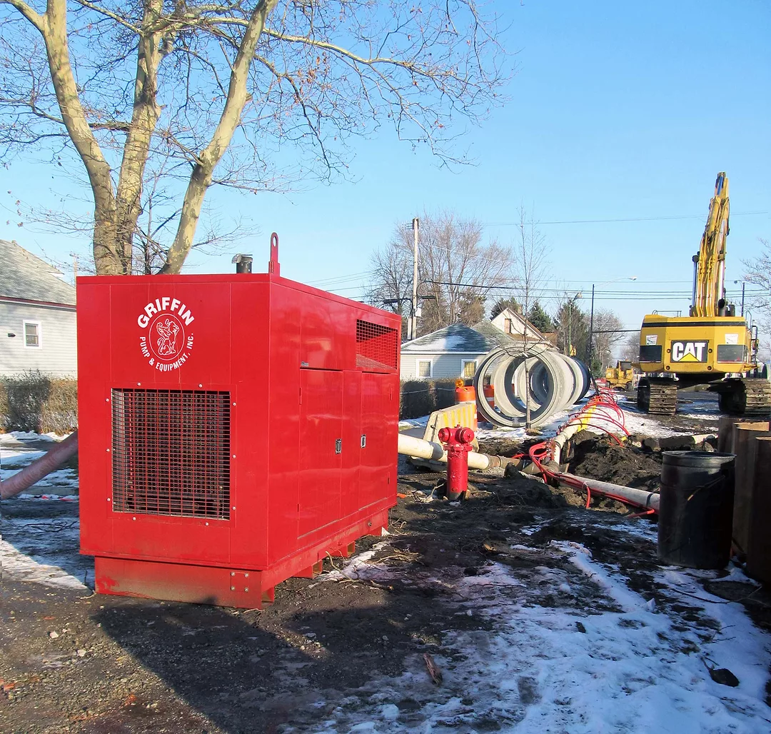 Sewerline Project Winter 2011 Chicago, IL with Silent Dewatering Pump and Wickpoint Dewatering System