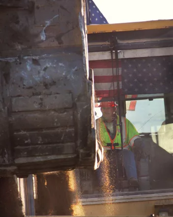 SR-76, Pinnick's 5130 cab and bucket at sunrise