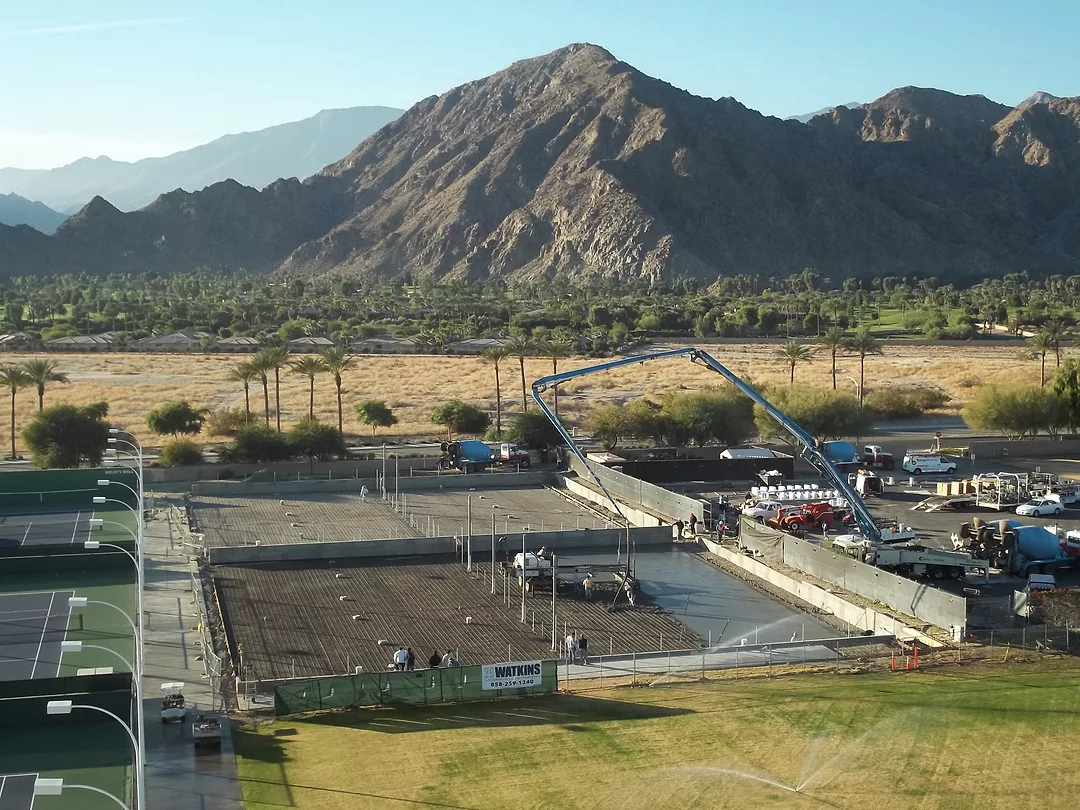 Stadium View of Court Pour