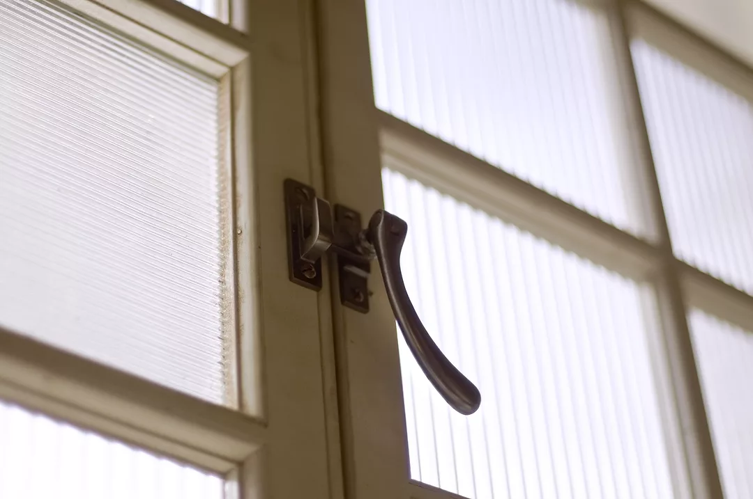 Hardware detail on casement windows - Fleisher Art Memorial