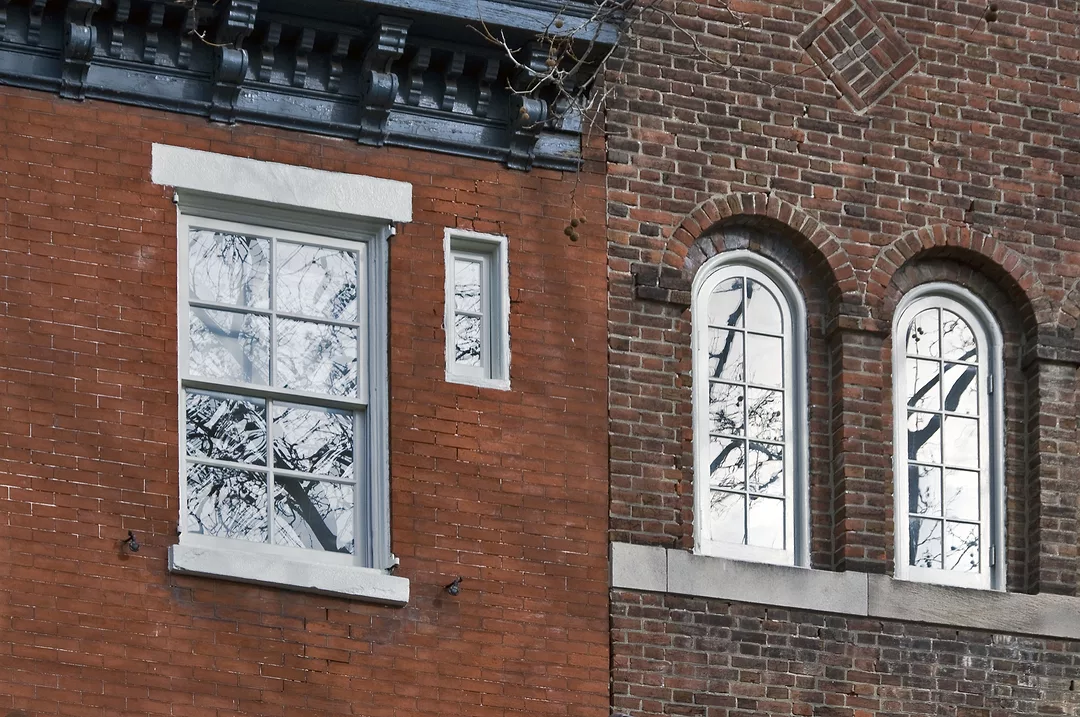 Third-floor casement and double-hung windows - Fleisher Art Memorial