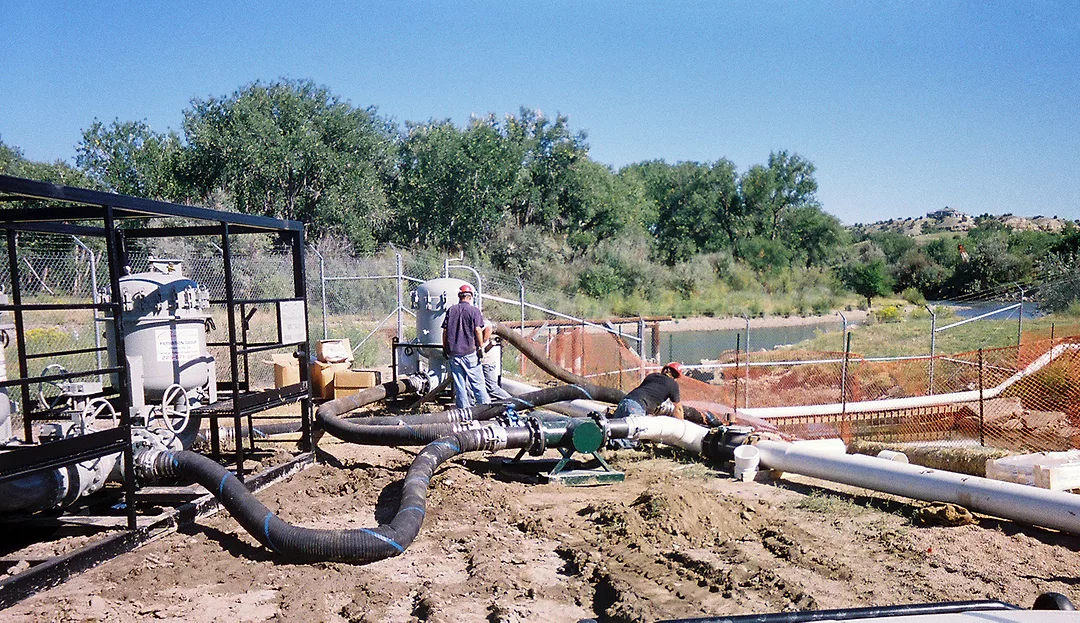 Deep Well Dewatering System 100 feet from the Arkansas River