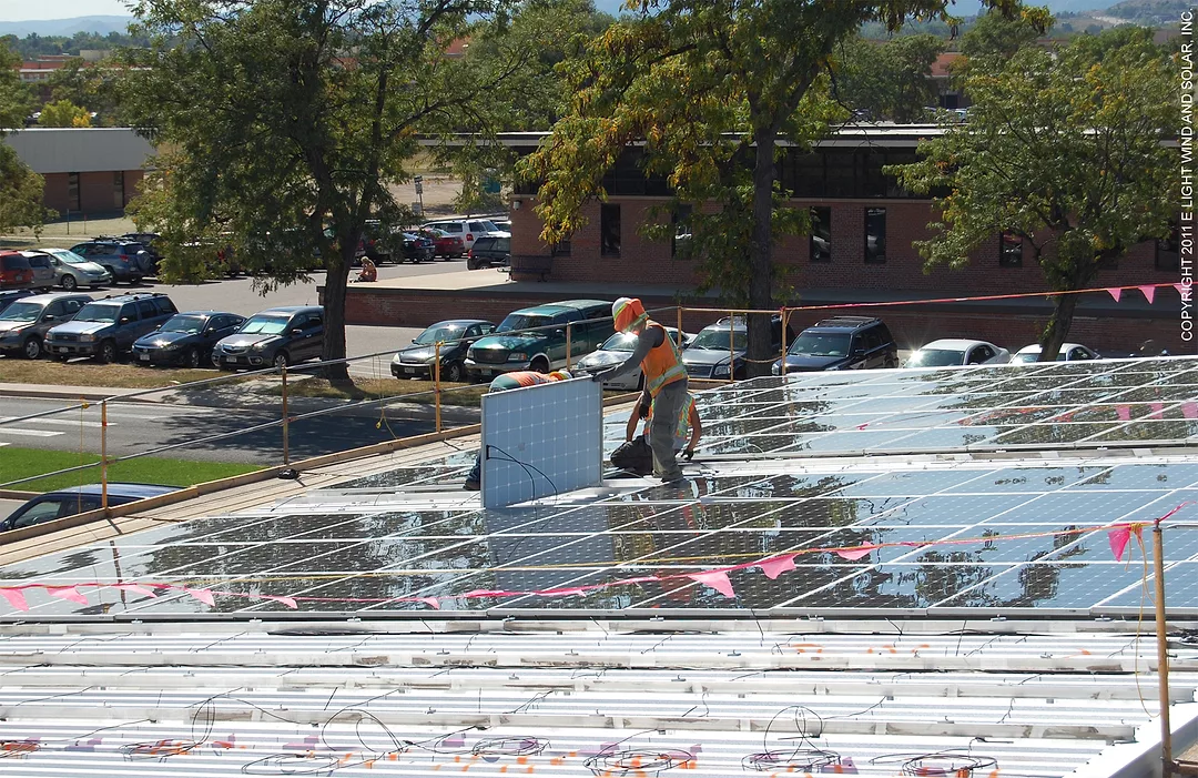 Building 25 Solar Carports Under Construction