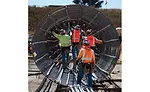 Workers in Column at San Joaquin River Viaduct, Fresno, Calif.