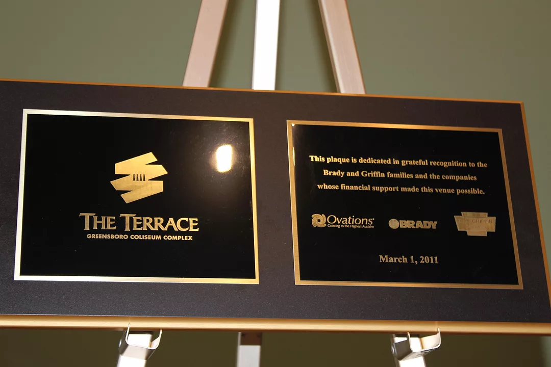 Plaque Honoring Brady's $300,000 HVAC donation