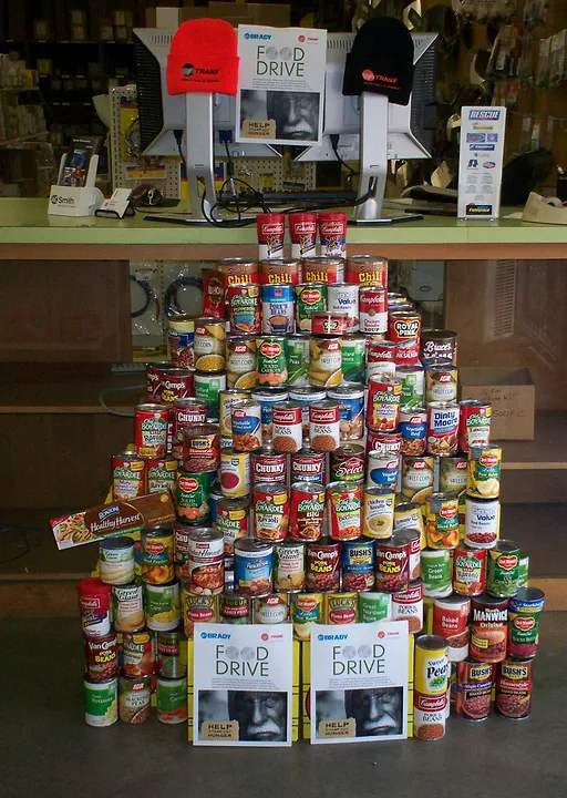 Collecting Canned Goods For the Food Bank
