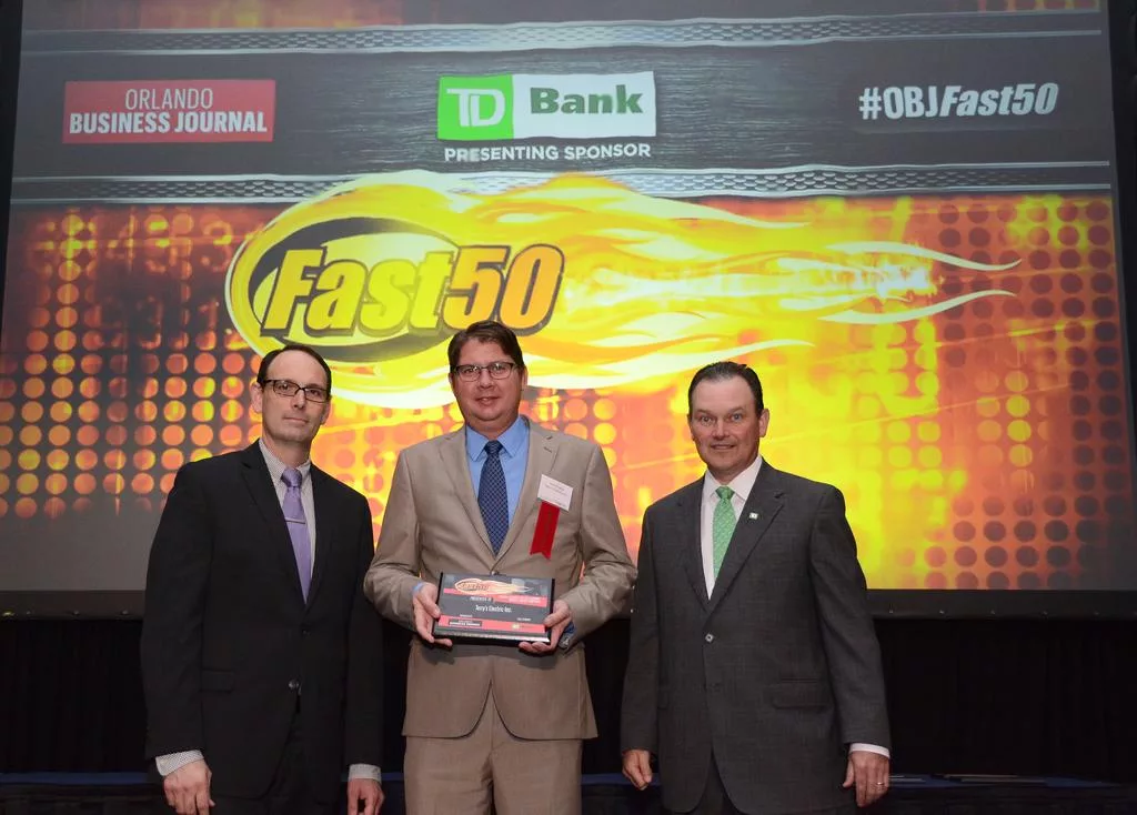 Terry's Electric, Inc. Receives Orlando Business Journal "Fast 50" Award as 11th Fastest-Growing Company