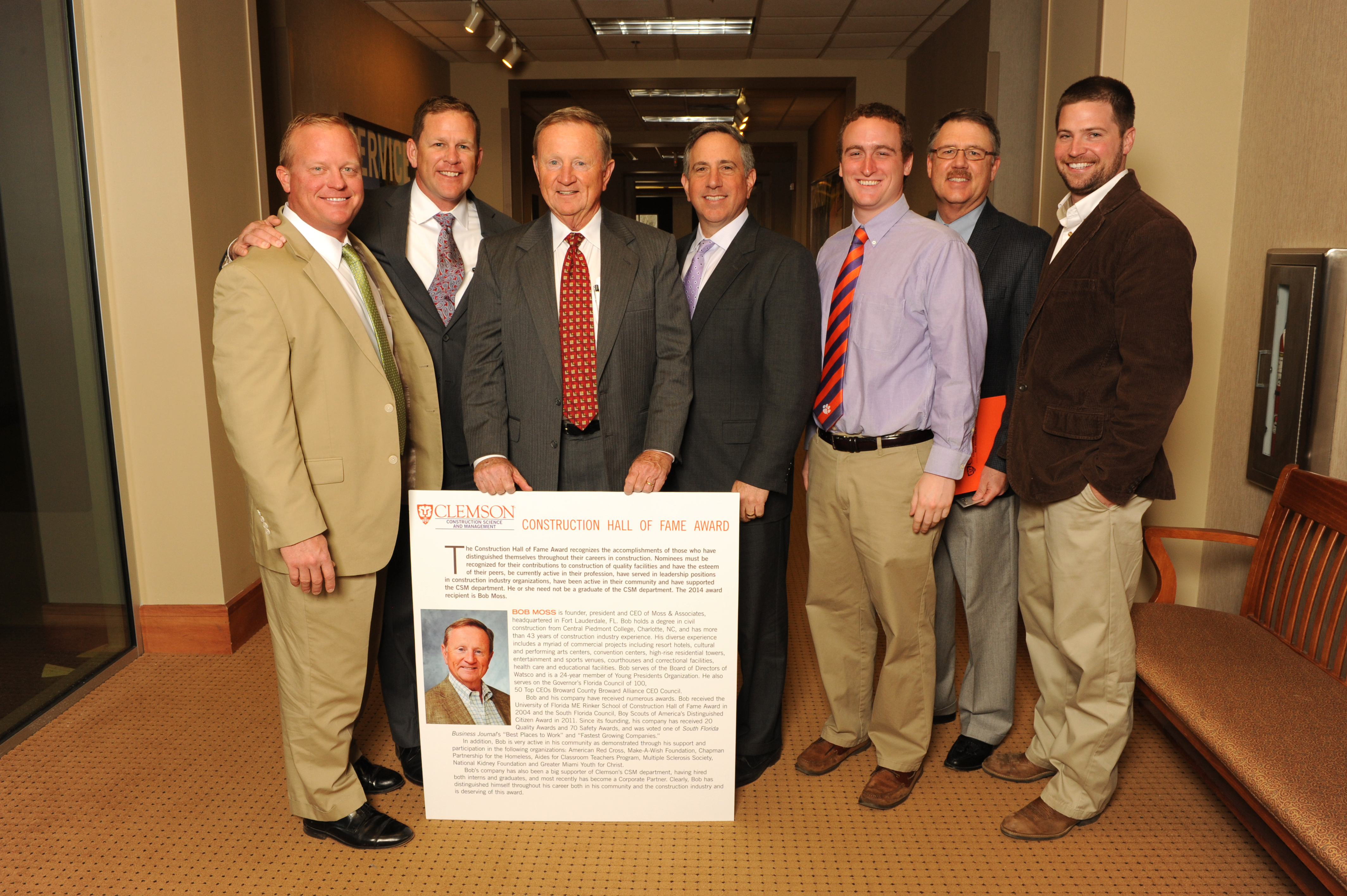 Bob Moss Inducted into Clemson University’s Construction Hall of Fame