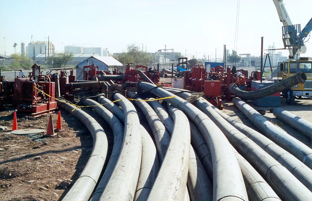 Griffin non clog pumps being used on a sewer bypass project in Phoenix, Arizona.