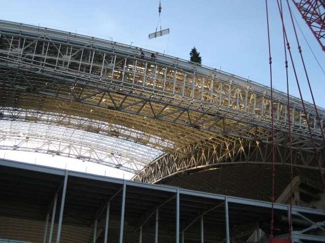 Topping-out ceremony at the new Dallas Cowboys stadium