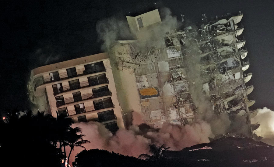 implosion of remaining Champlain tower