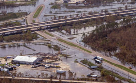 Louisiana highway covered in flood waters