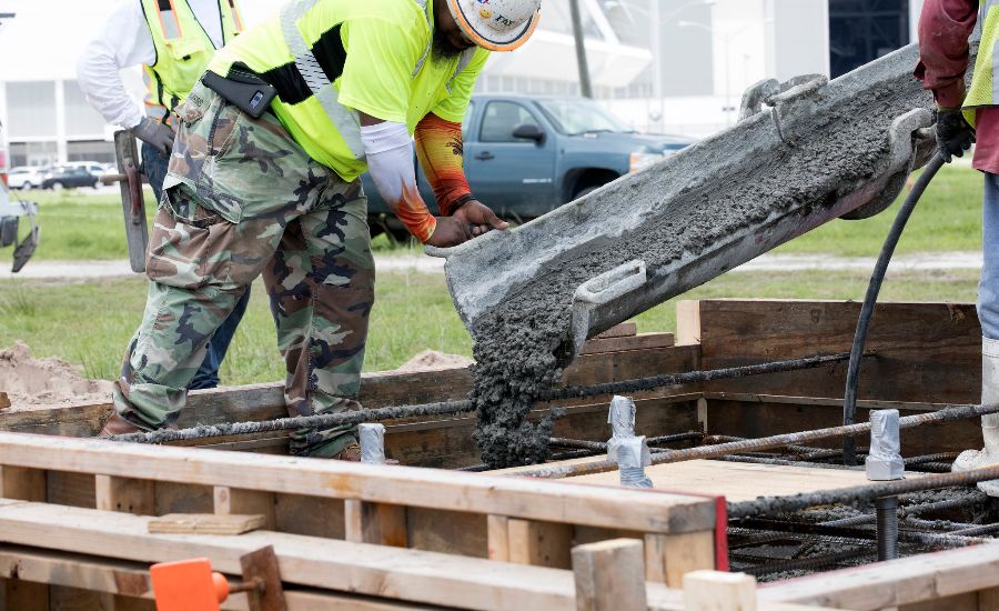 pouring cement