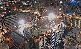 nighttime concrete pour at the Liberty Sky high-rise