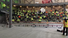 Workers on a Shawmut project observe a training session