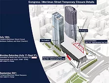 Graphic showing the reopening plan for the Government Center Garage demo