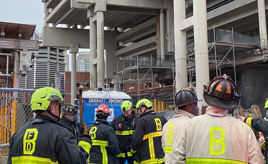 A construction worker died after the Government Center Parking garage partially collapsed  