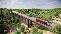 A rendering of the Fern Hollow Bridge in Pittsburgh