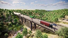 A rendering of the Fern Hollow Bridge in Pittsburgh