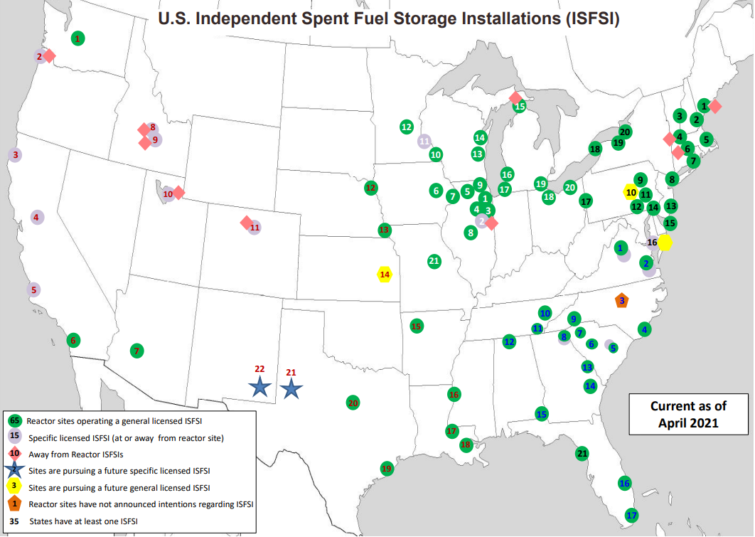 spent nuclear fuel sites
