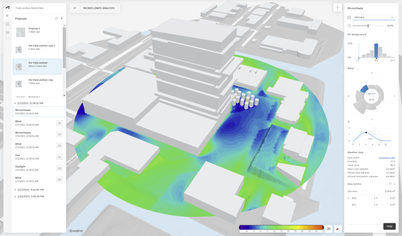 Autodesk Forma microclimate analysis