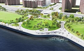A rendering of the East-Side-Coastal-Resiliency-Project