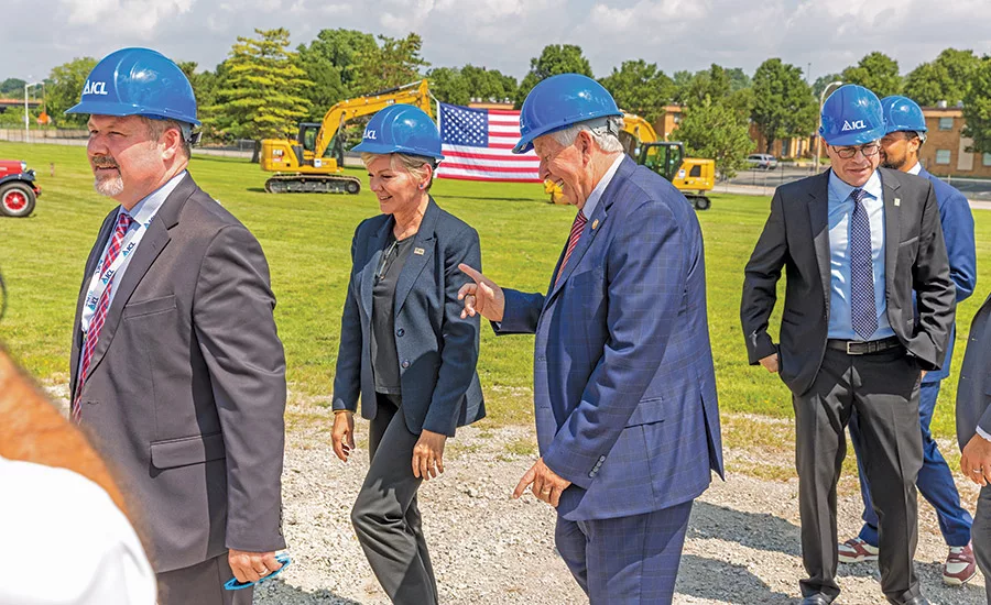 Granholm at a ribbon cutting