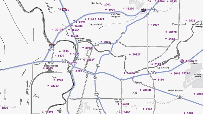 GIS map identifies 18 areas