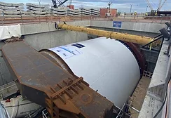 Chessie the tunnel boring machine in its launch pit 