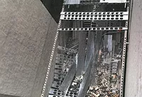An aerial view of a Bronx building collapse in 2019