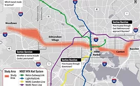 A map of the Red Line study area map